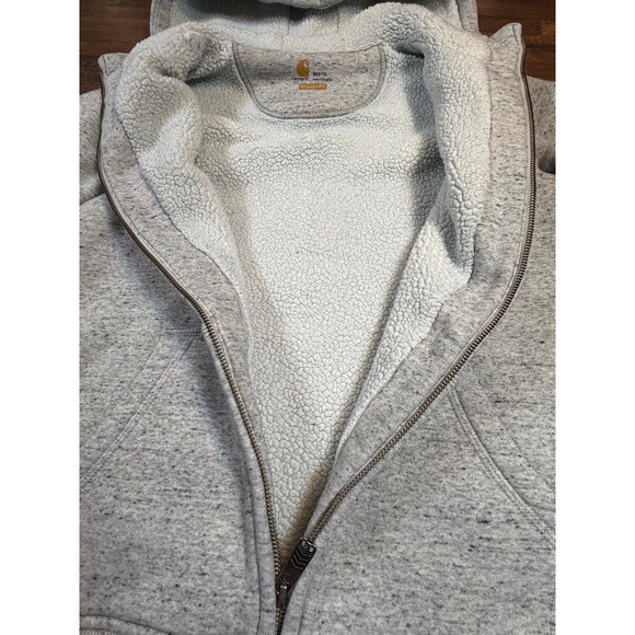 Women's Carhartt relaxed fit Sherpa lined zip up jacket.  Size Medium cozy warm - Picture 3 of 7
